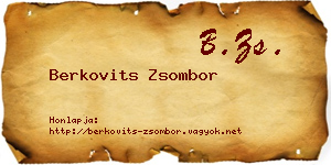 Berkovits Zsombor névjegykártya